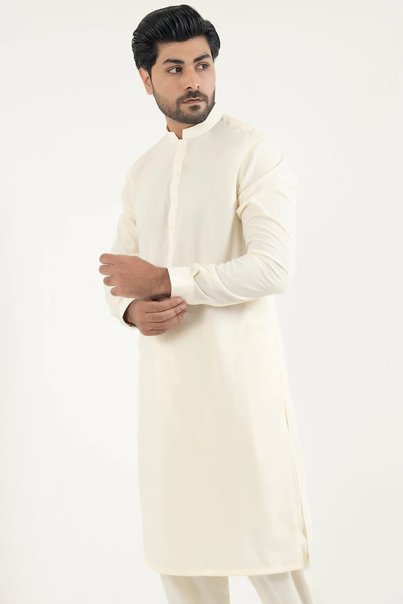 Shalwar Kameez, Fine Wash & Wear, Cream, Ban