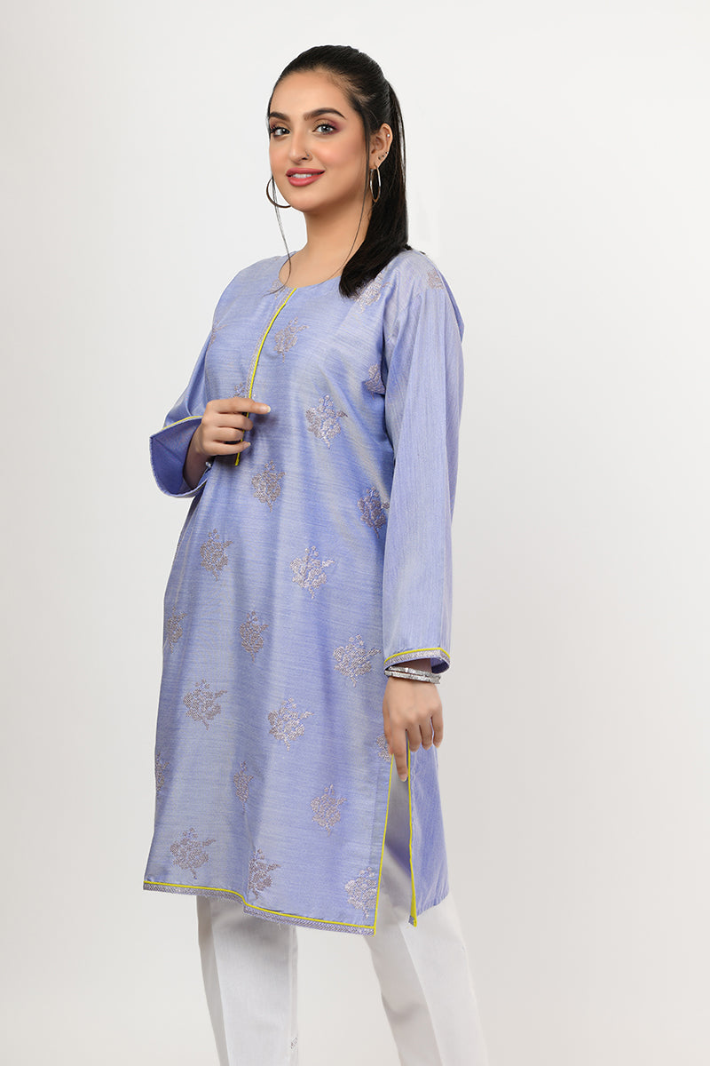 Pret Wear 2 Piece Embroidered Cotton Sky Blue Dress