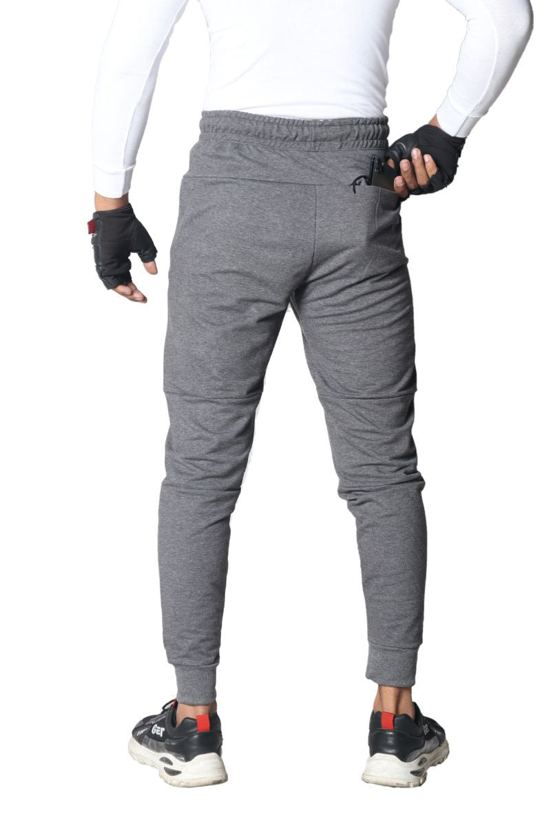 French Terry Premium Trousers For Sports Casual Fitness Jogging Charcoal