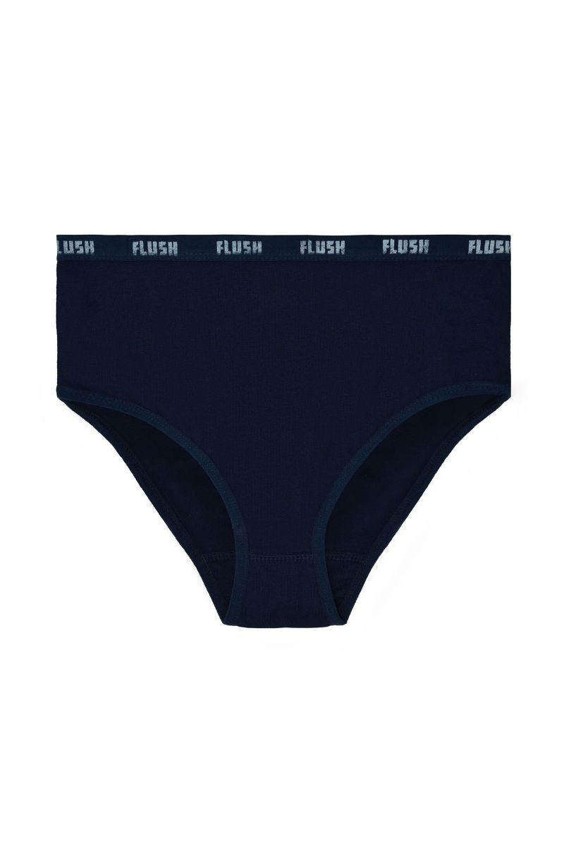 Flush Women's Cotton Underwear Brief Tagless & Breathable Pack of 3 - Navyblue/Red/Black