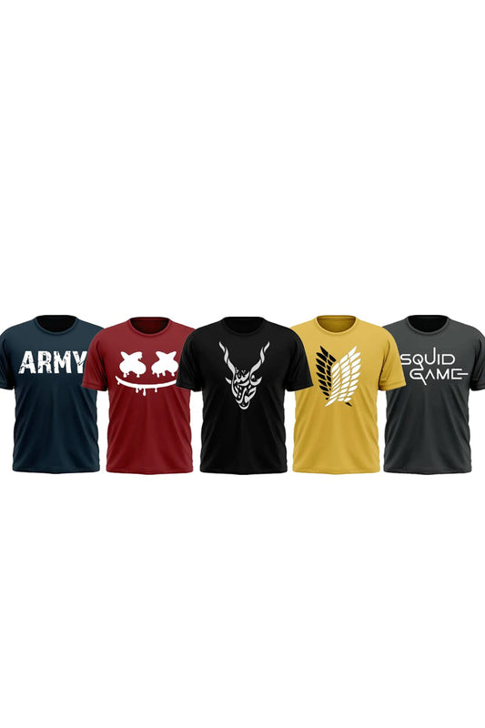 Pack-Of-5-Printed-T-Shirt-3