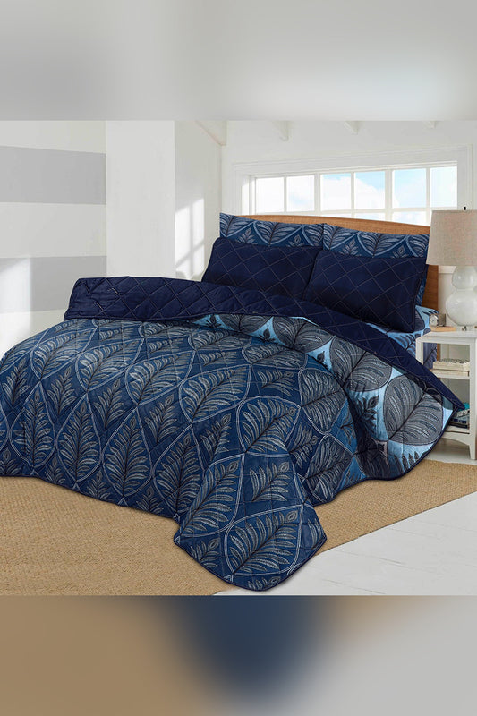 Blue Pan - 6 Pcs Summer Comforter Set (Light Filling)