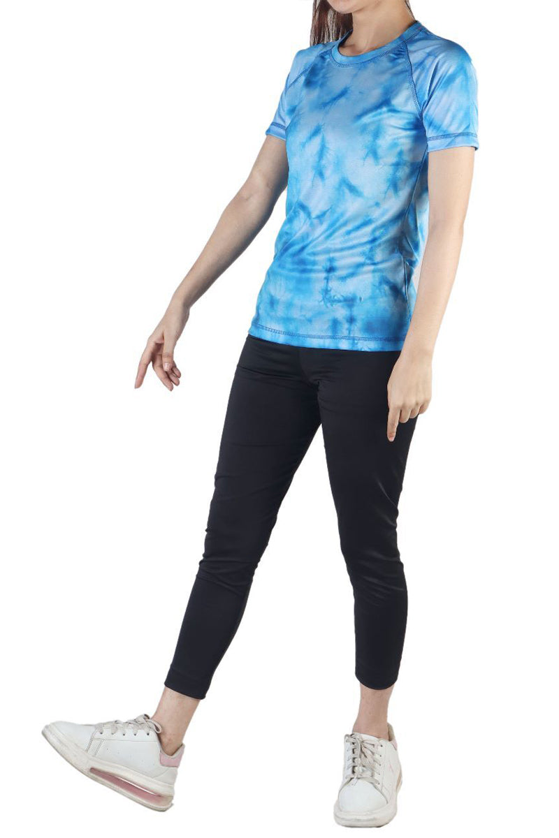 Flush Women’s Activewear T-shirt Short Sleeve Workout T-Shirt for Women Blue