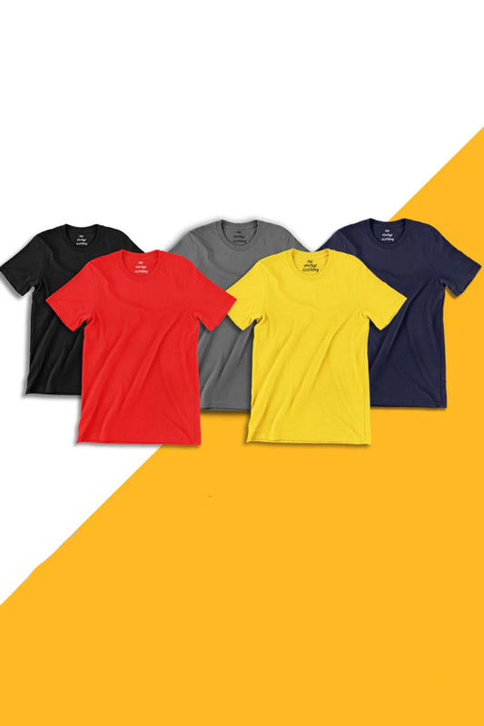 Pack-Of-5-Round-Neck-Half-Sleeves-T-Shirts-4