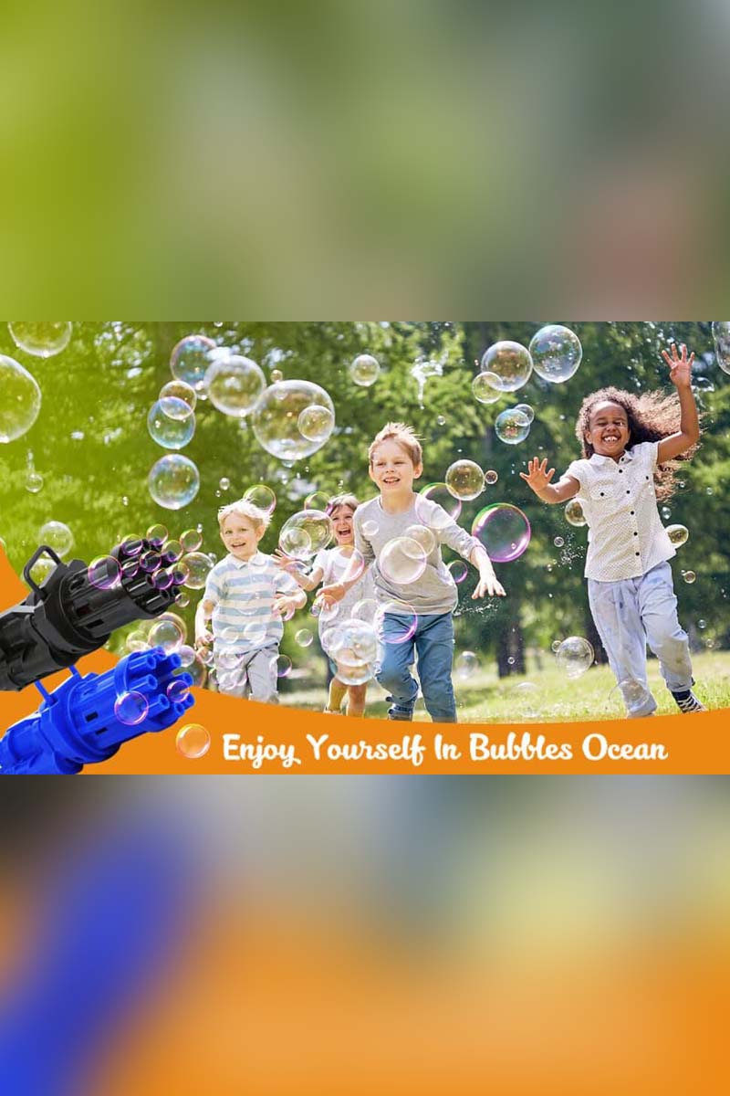 Bubble Machine, Bubble Blaster Gun, 8-Hole Automatic Bubble Maker Machine, Electric Bubble Guns for Kids Outdoor, Toys for Boys and Girls Toddler