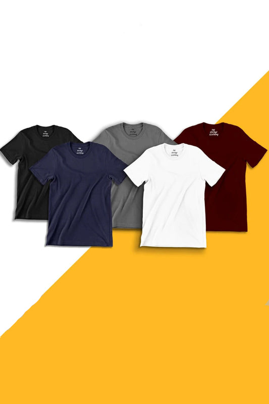 Pack-Of-5-Round-Neck-Half-Sleeves-T-Shirts-2