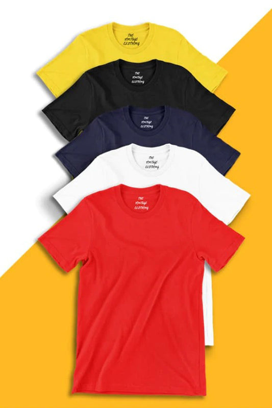 Pack-Of-5-Round-Neck-Half-Sleeves-T-Shirts-5