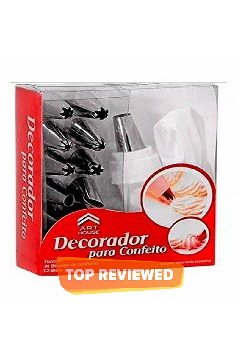 Cake Decorator Tips Kit-Set Pack of 13 (Pastry Bag included)