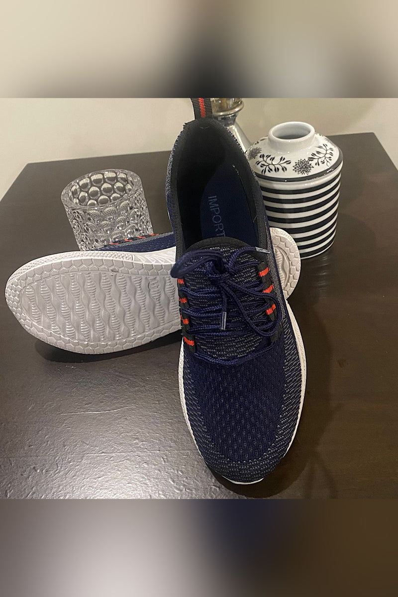 Blue Fly Knit Sneakers