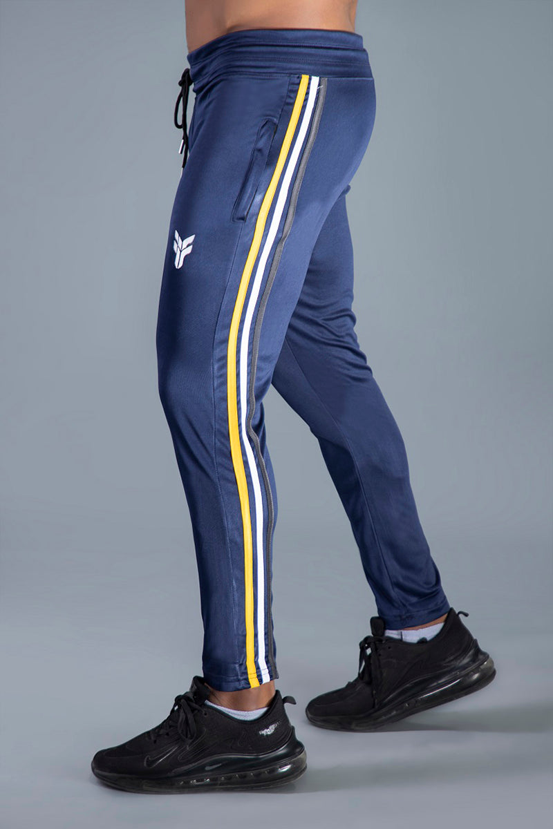 Navy Dry Fit Trouser with Three Stripes