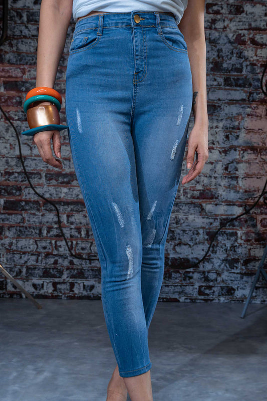Ophelia Distressed Jeans P020-BLU