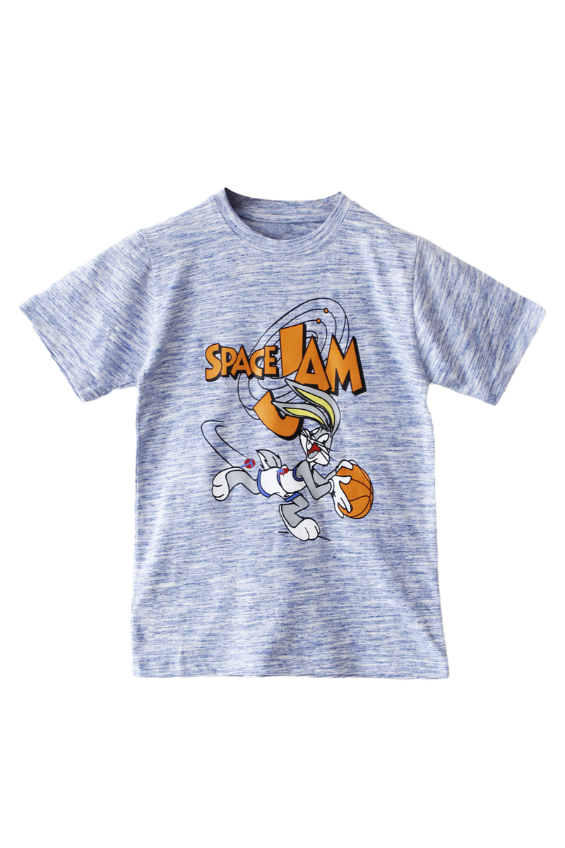 Space Jam Blue Texture T-Shirt For Kids