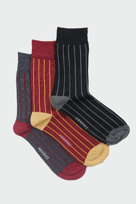 Basic Linear Crew Socks (Pack of 3)