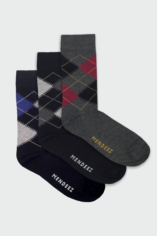 MENDEEZ Plain Ankle Socks - Pack of 3 Multi Color Men Socks