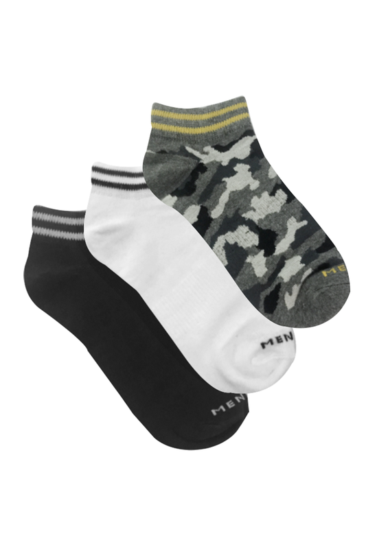 Multi Camo Ankle Socks - Pack of 3