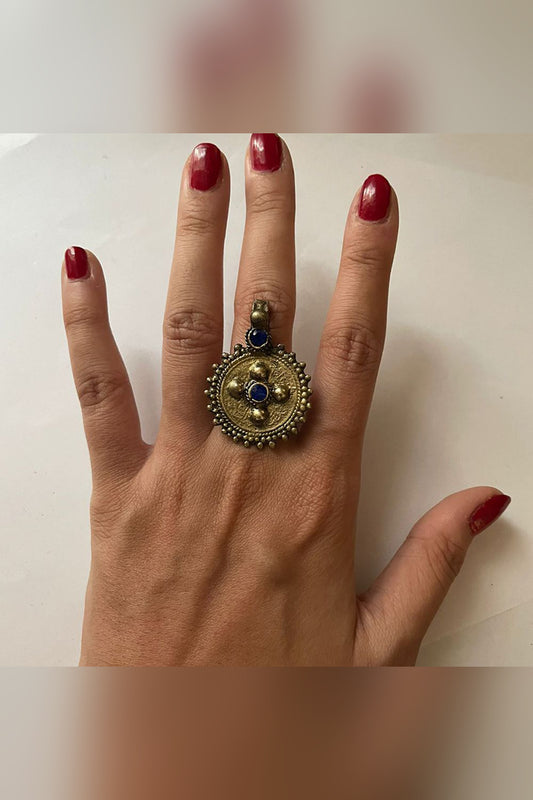 Lapis Afghan Gold Ring (RG-03)