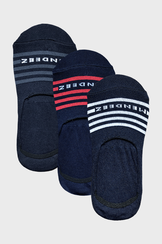Stripecut No Show Socks - Pack of 3