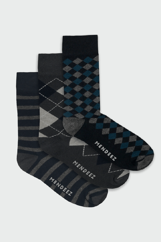Presidential Pack of 3 Printed Crew Socks