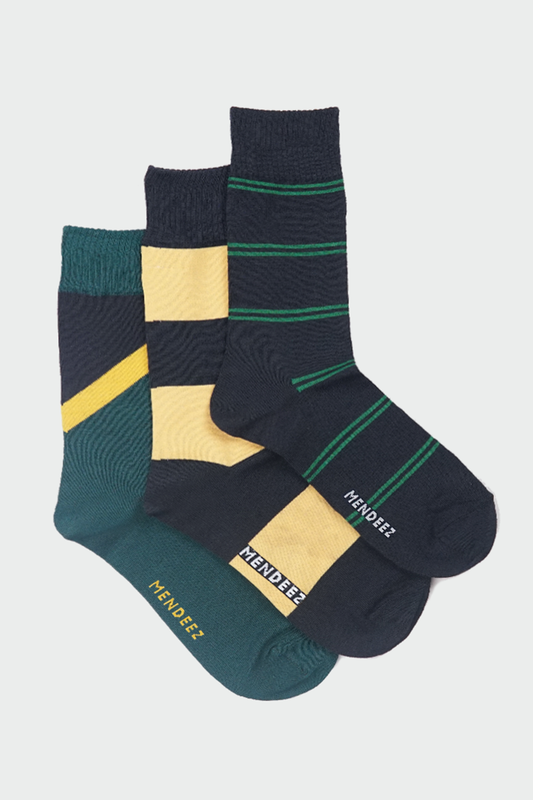 The Green Hues Crew Socks (Pack Of 3)