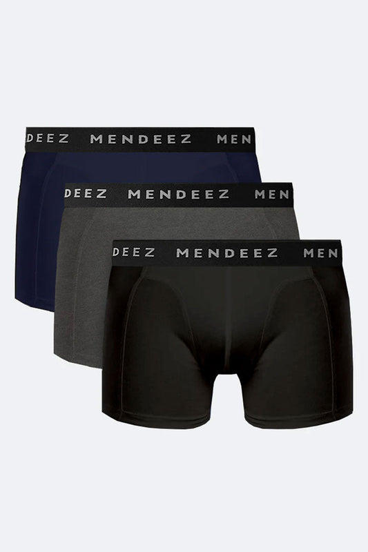 Jacquard Boxer Briefs - Pack of 3 (Black, Charcoal, Navy)