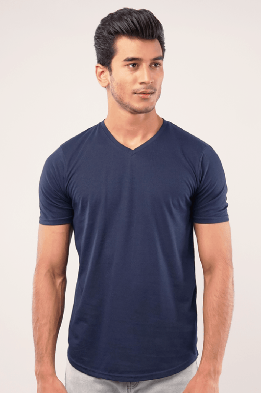 Cerulean V-Neck T-Shirt - Navy Blue