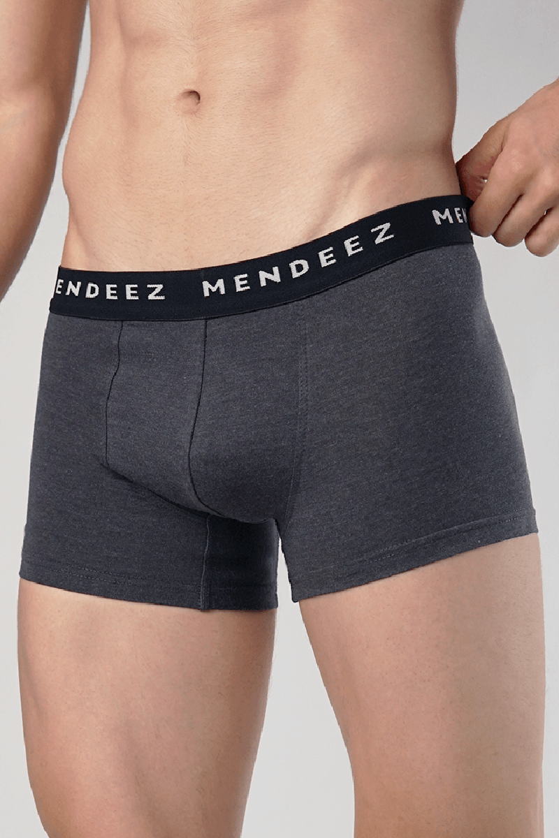Jacquard Boxer Trunks - Pack of 3 - Heather Grey