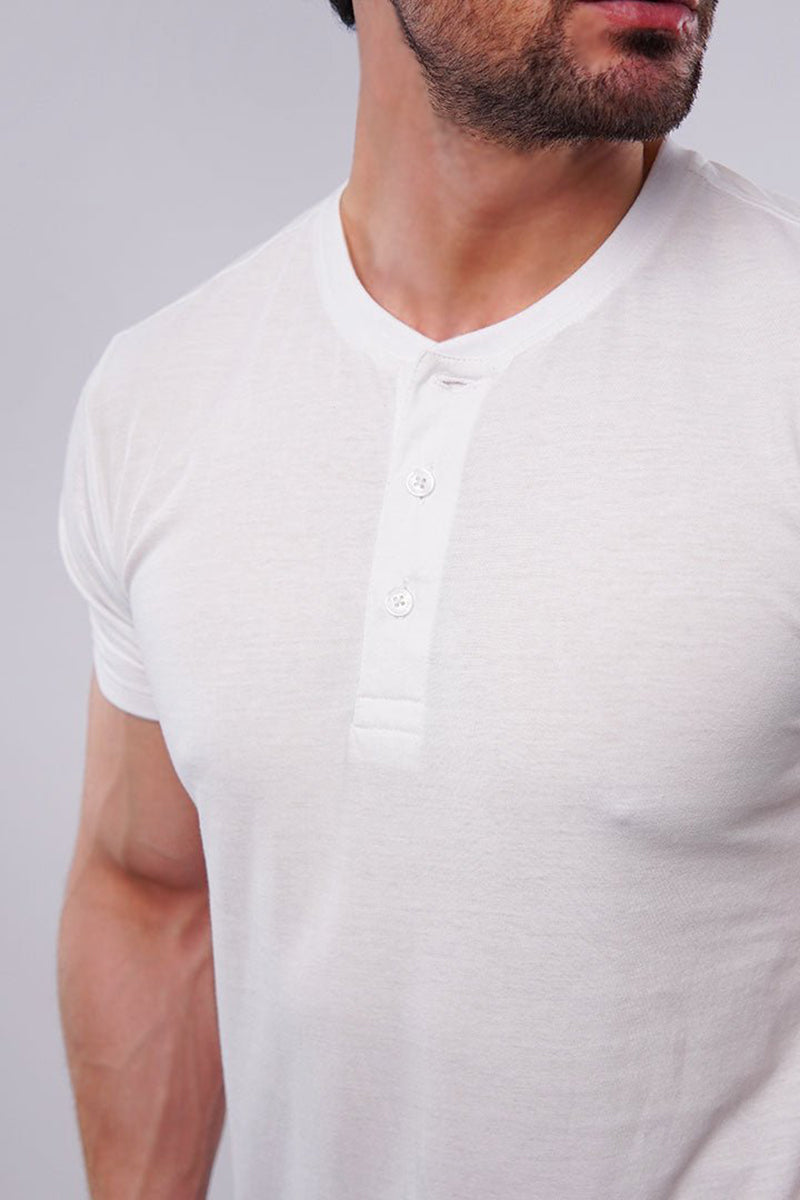 Lacey White Henley T-Shirt