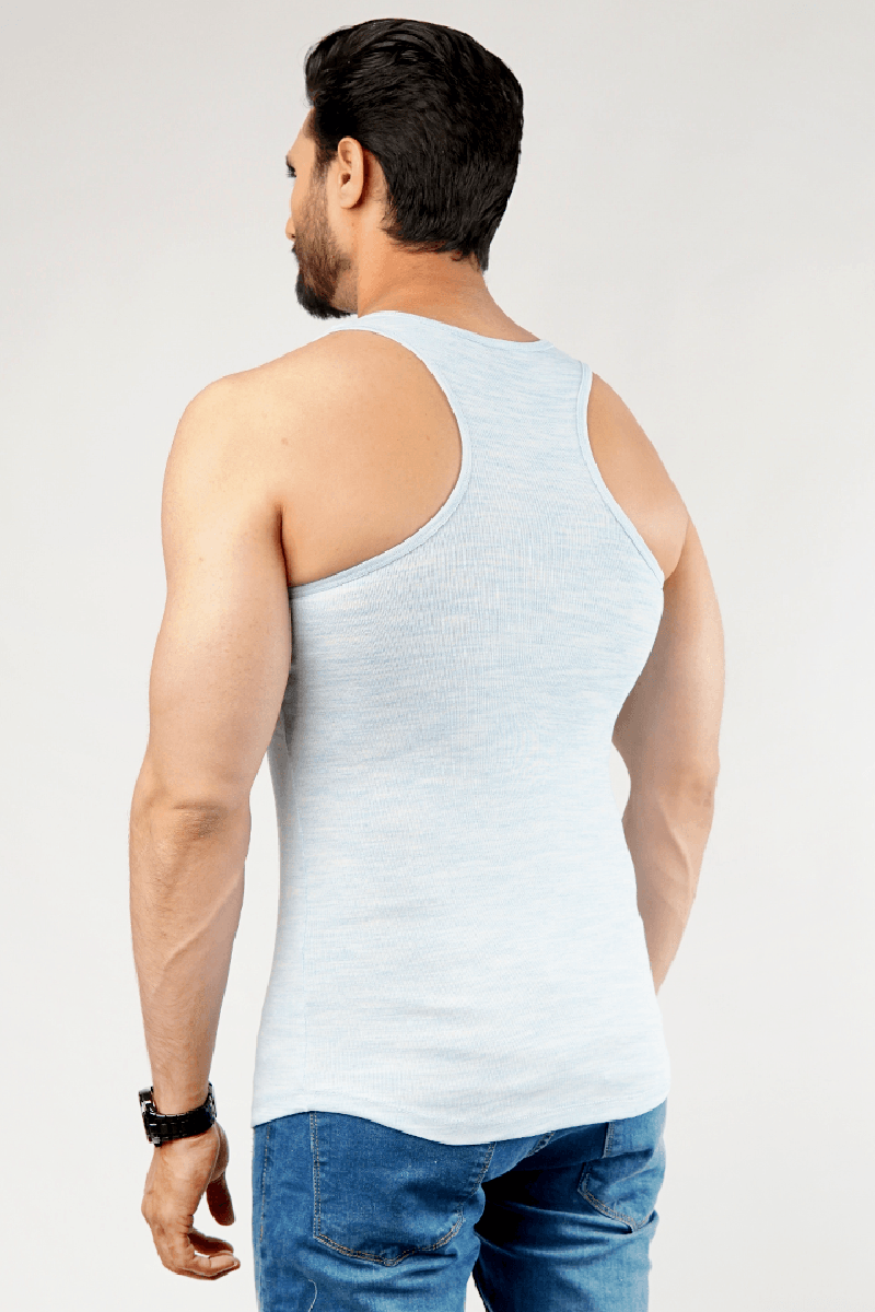 Rocco Tank Top - Textured Ice Blue