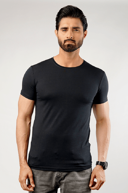Undershirt Cotton Lycra - (Black)