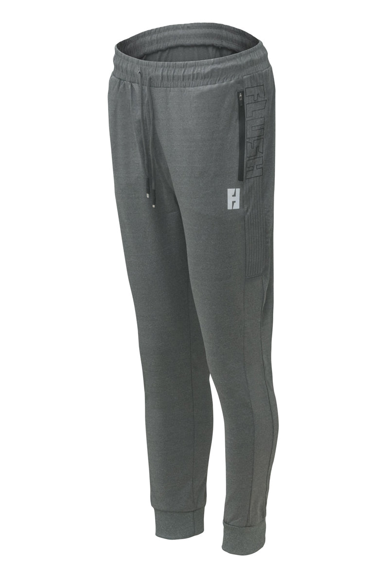 Flush Sports Athletic Running Trouser With Secure Zipper Pocket Charcoal