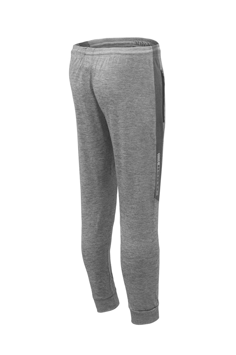 Flush Sports Athletic Running Trouser With Secure Zipper Pocket Heather Grey