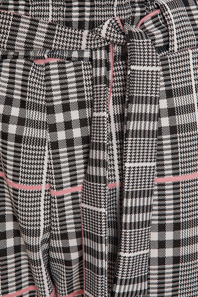Black White And Pink Paper Bag Trousers