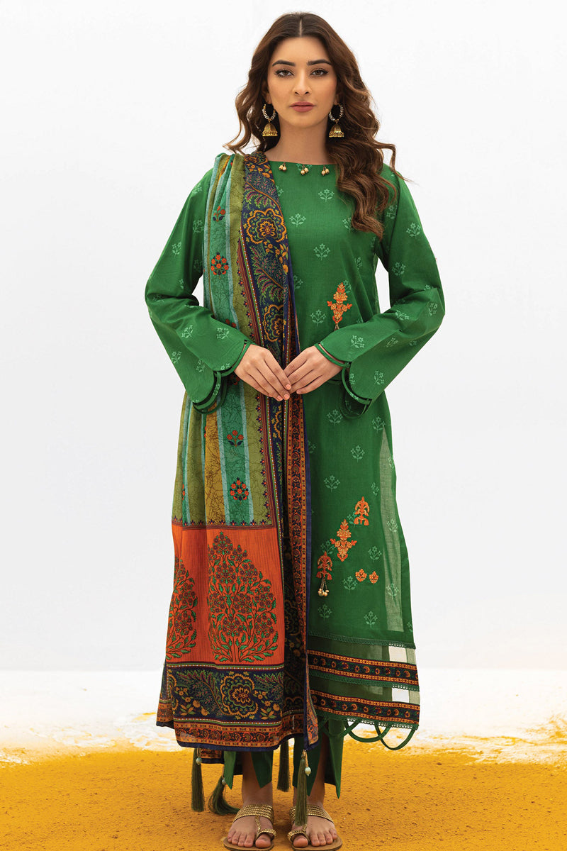Unstitched 3 Piece Embroidered Lawn Shirt, Cambric Pant and Lawn Dupatta