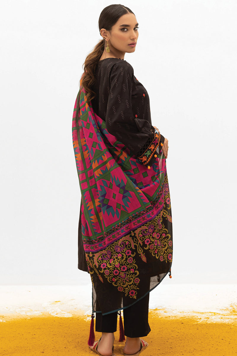 Unstitched 3 Piece Embroidered Lawn Shirt, Cambric Pant and Lawn Dupatta
