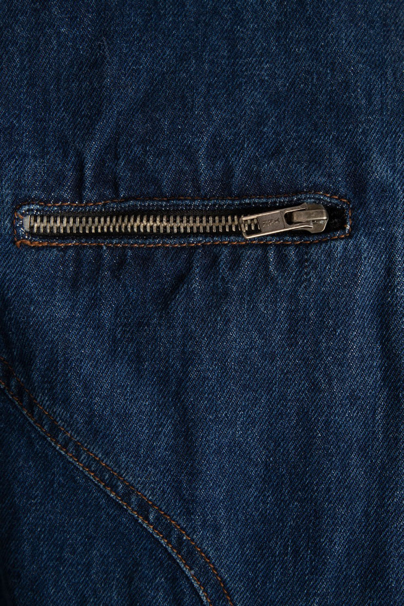 Dark Blue Denim Zipper Jacket-HMJDW210005