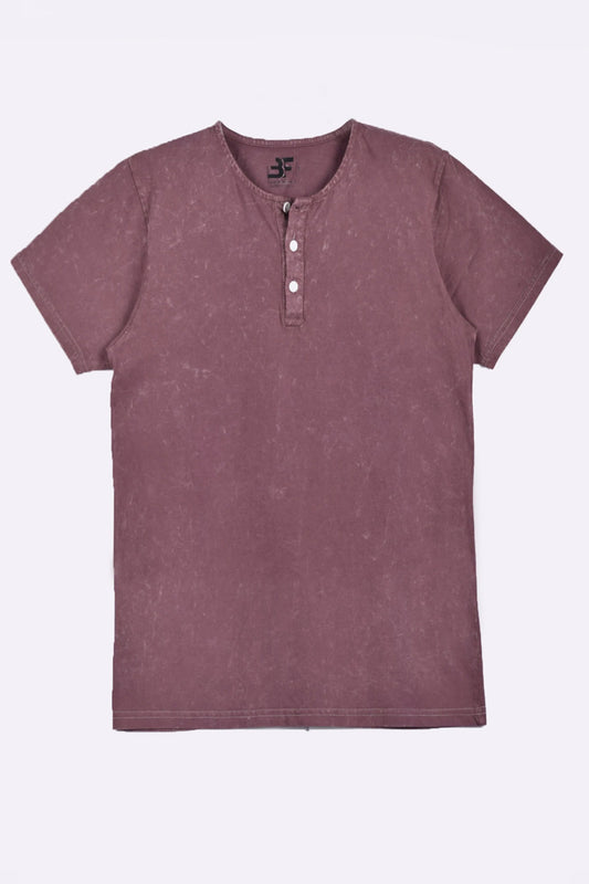 Men's Trendy Washing Effects Brick Henly Shirt