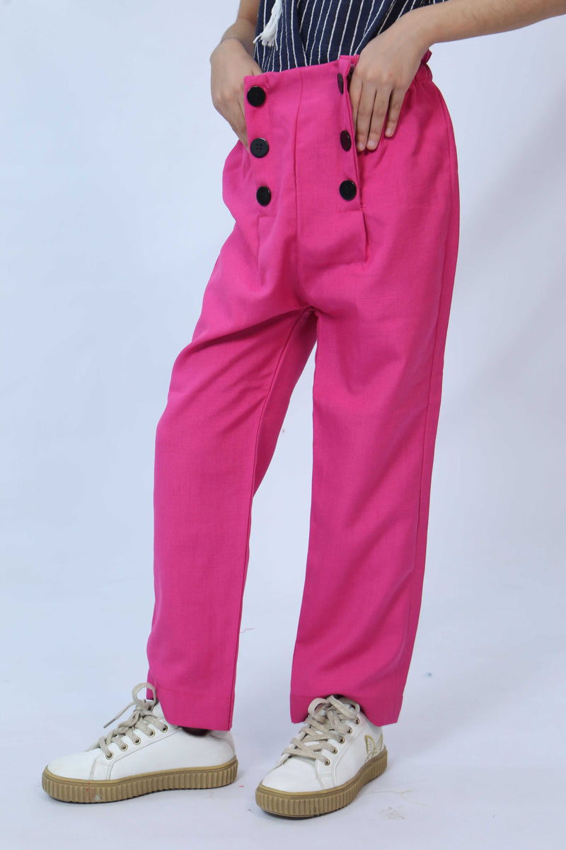 Hot Pink Buttoned Pants