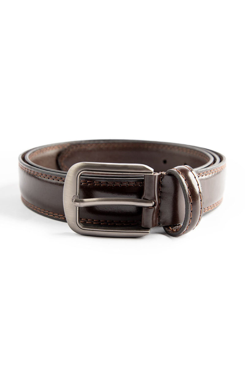 Classic Semi Formal Brown Leather Belt HMBLT210002