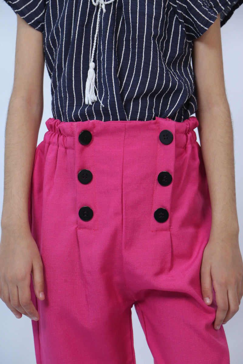 Hot Pink Buttoned Pants