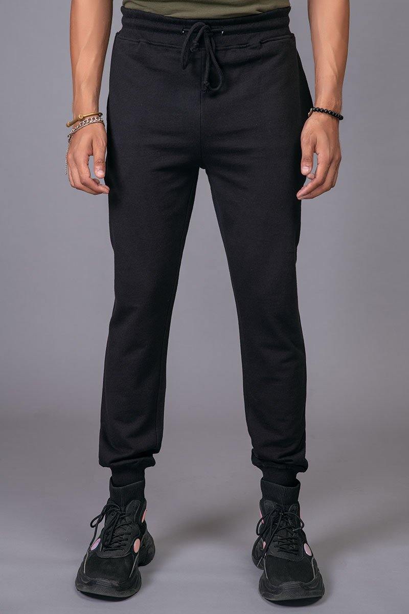 Black relaxed cinched sweatpants - BuyZilla.pk