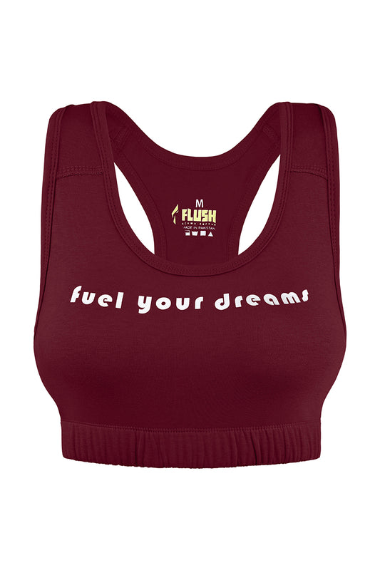 Flush Women's Seamless Sports Bra, Support for Yoga Gym Maroon