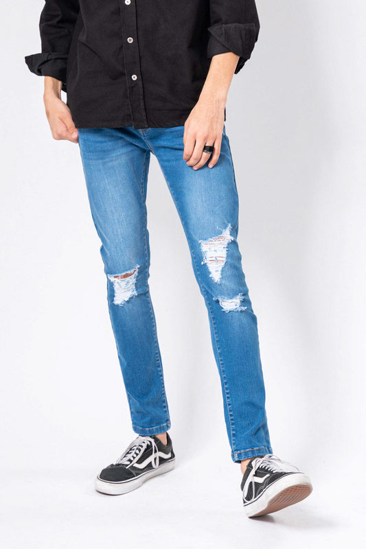 HNH Slim Fit Tapered Jeans PT0003M-BLU