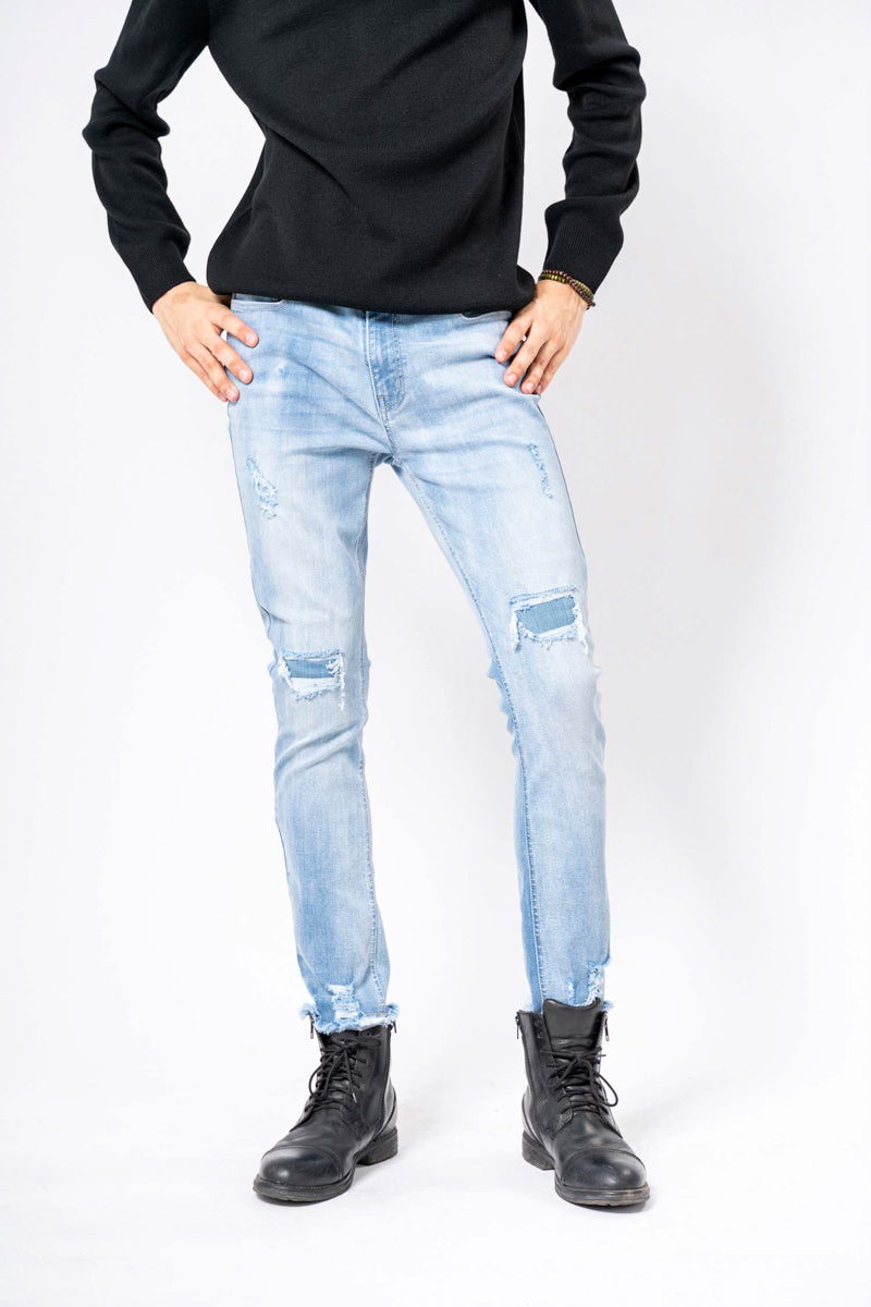 HNH Skinny Fit Cropped Jeans PT0001M-BLU