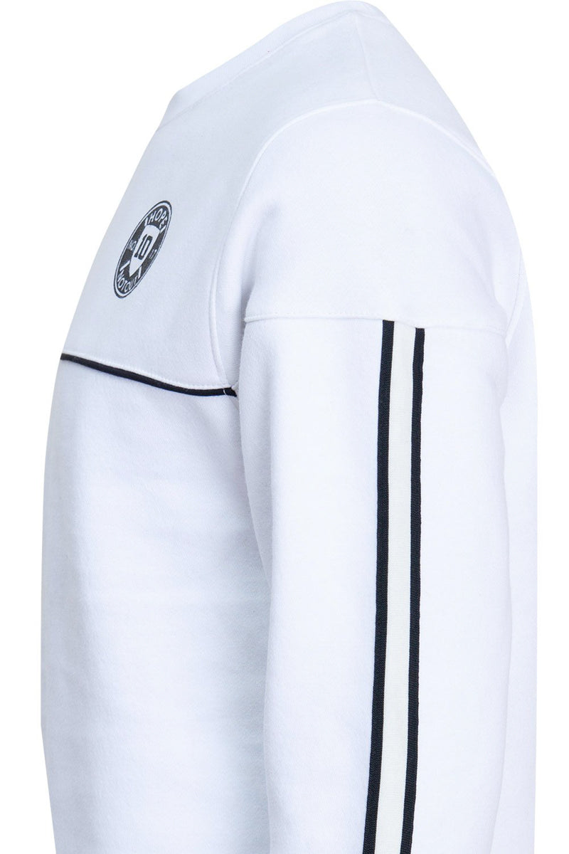 White Sweat Shirt with Black Piping HMSSW210001