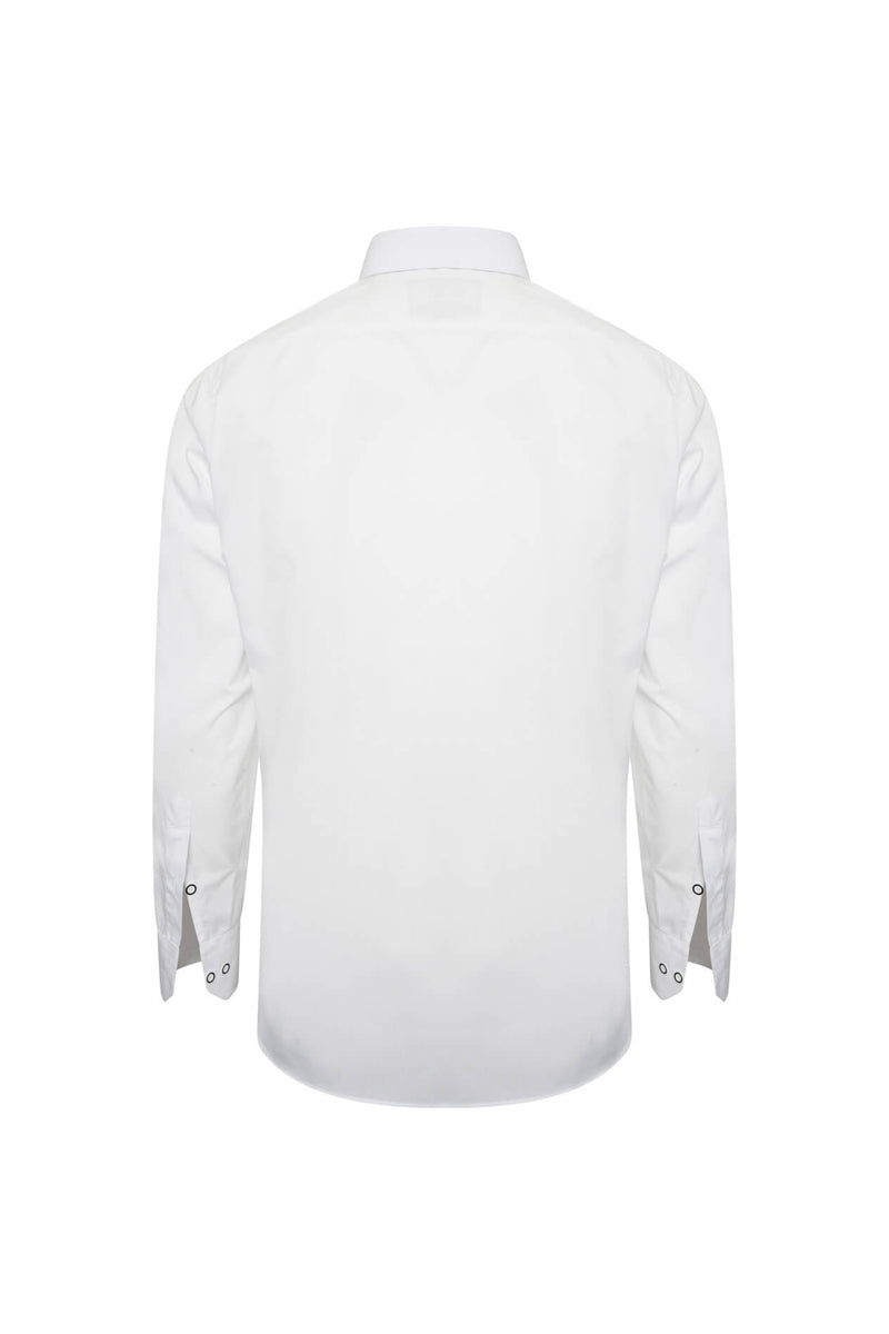 Men’s White Tuxedo Style Regular Fit Italian Formal Shirt
