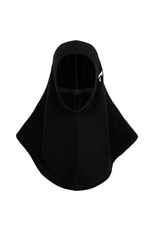 Flush Women's Pro Hijab Scarf Dri Fit Full Head Cover for Yoga, Running, Workout and Everyday Wear Black