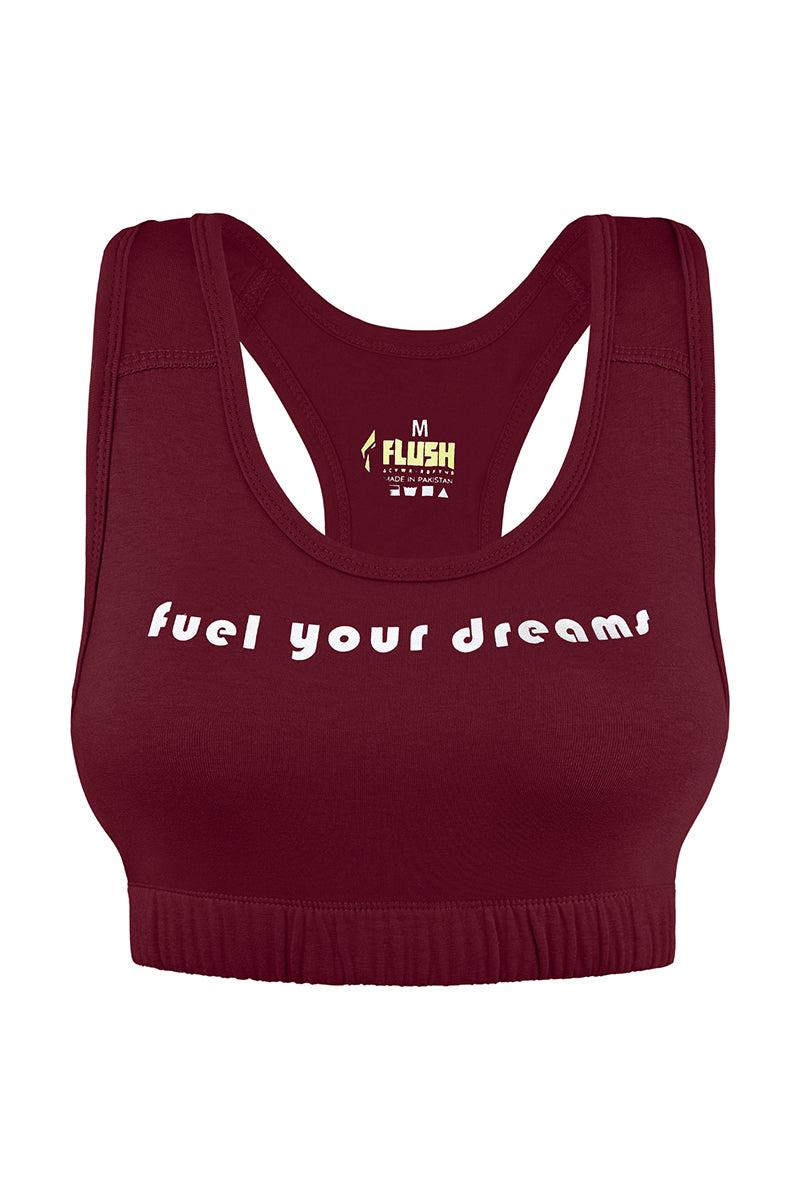Flush Women's Seamless Sports Bra, Support for Yoga Gym Pack of 2 Maroon/RoyalBlue