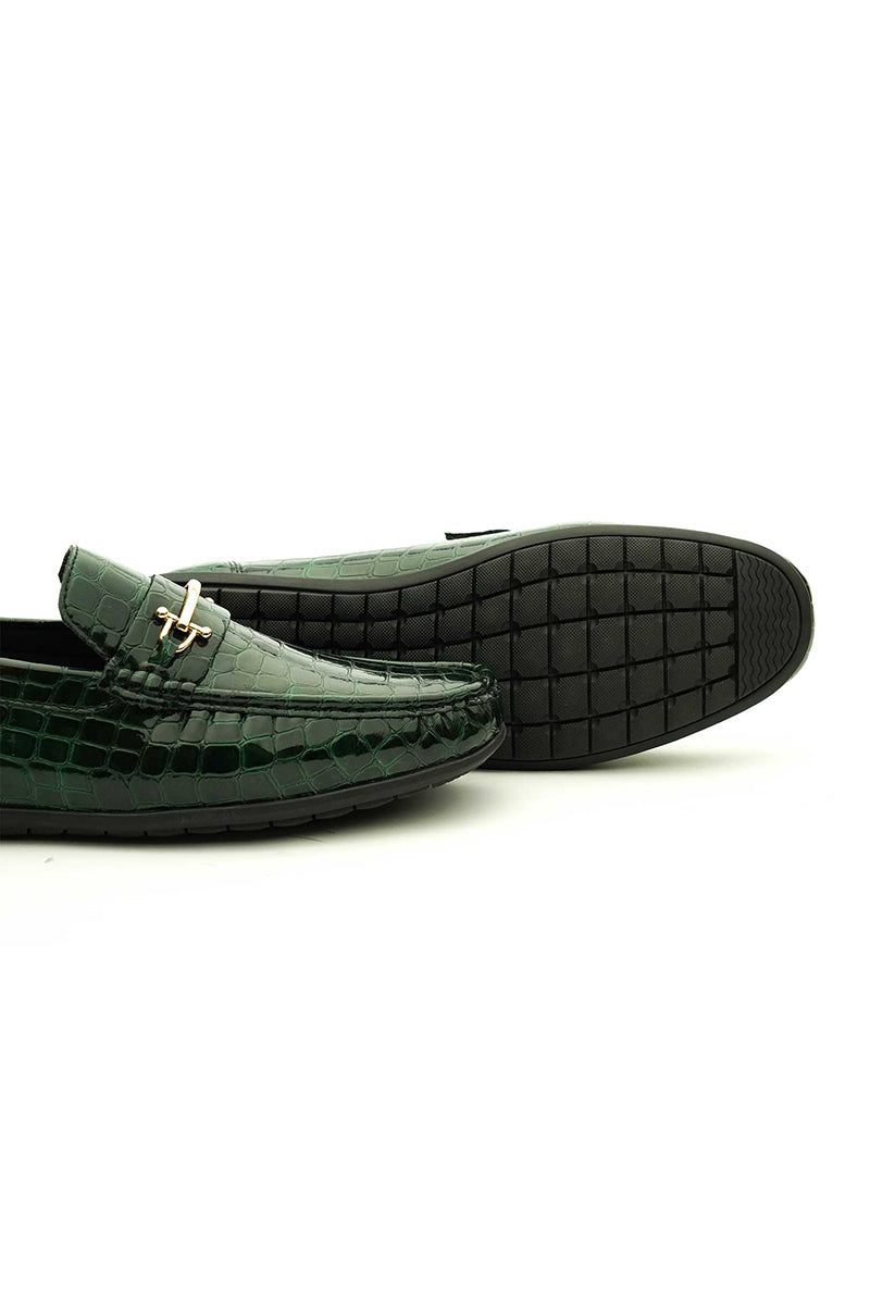 Nexara 122 Green Moccasin Shoes Men's