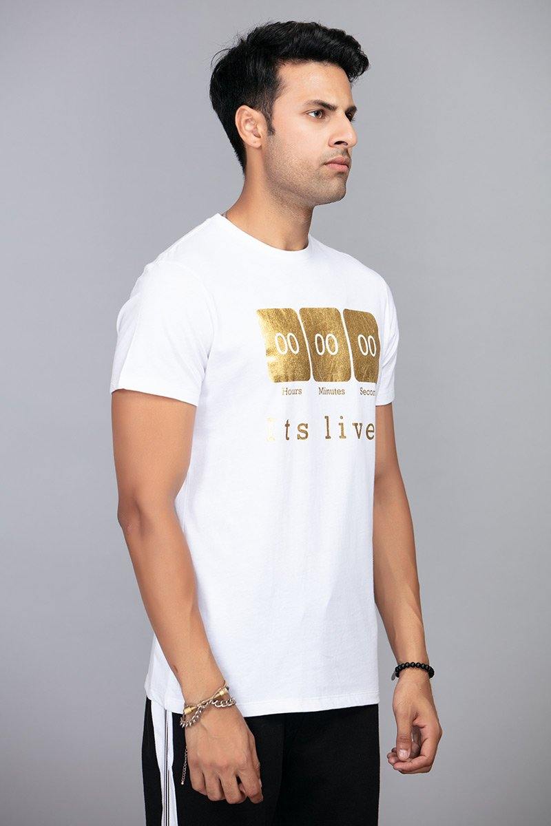 White custom fit graphic tee - its live - BuyZilla.pk