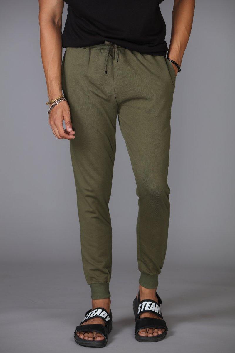 Military green relaxed cinched sweatpants - BuyZilla.pk